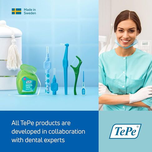 TePe Interdental Brush Original, Soft Dental Brush for Teeth Cleaning, Pack of 6, 0.6 mm, Medium Gaps, Blue, Size 3 in Saudi Arabia