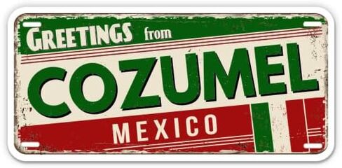 Squiddy Greetings from Cozumel Mexico - ملصق فينيل للسيارة والكمبيوتر المحمول والكمبيوتر المحمول (بعرض 5.5 بوصة) in Saudi Arabia
