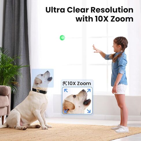 كاميرا الحيوانات الأليفة الداخلية مع تطبيق الهاتف ، والكاميرات الداخلية للأمن المنزلي ، و WIFI 2.4 جيجا هرتز ، وشاشة الأطفال مع الكاميرا والصوت ، والكشف عن الإنسان/الحيوانات الأليفة ، وتنبيهات في الوقت الفعلي ، و 360 شاشة مع تكبير 4x ، تخزين محلي in Kuwait