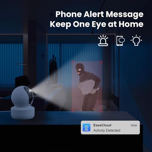 كاميرا الحيوانات الأليفة الداخلية مع تطبيق الهاتف ، والكاميرات الداخلية للأمن المنزلي ، و WIFI 2.4 جيجا هرتز ، وشاشة الأطفال مع الكاميرا والصوت ، والكشف عن الإنسان/الحيوانات الأليفة ، وتنبيهات في الوقت الفعلي ، و 360 شاشة مع تكبير 4x ، تخزين محلي in Kuwait