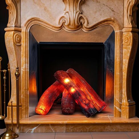 Tuanse 10 Pcs 9 in, 16 in Flameless Fake Fire Log Spring Summer Beach Camping Themed Party Decorations Fake Campfire Battery Operated Artificial Fire Pit for 4th of July Easter Party Decor in Saudi Arabia