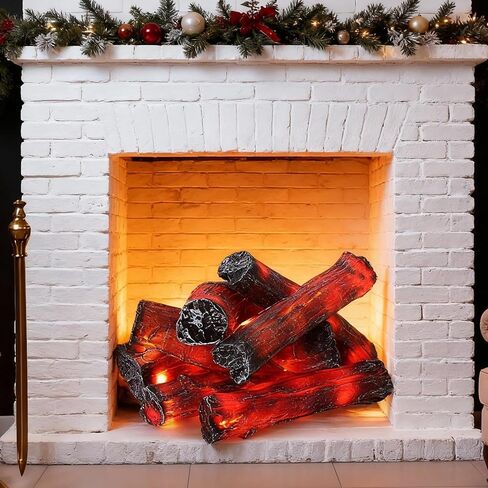 Tuanse 10 Pcs 9 in, 16 in Flameless Fake Fire Log Spring Summer Beach Camping Themed Party Decorations Fake Campfire Battery Operated Artificial Fire Pit for 4th of July Easter Party Decor in Saudi Arabia