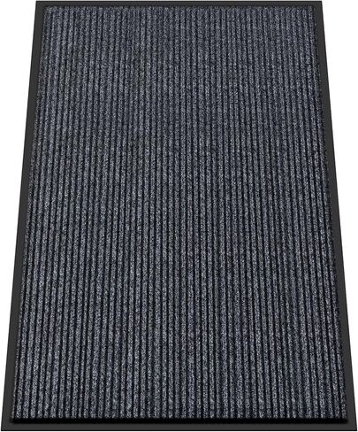 Kuyal Front Door Mat, 4'x6' Indoor Outdoor Entrance Mat, Commercial Floor Mats Inside Outside Entrance, Heavy Duty Durable Welcome Mats, Rubber Backing Non Slip Outdoor Mats for Entryway,Dark Gray in Kuwait