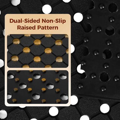 jxgzyy Commercial Rubber Floor Mat, 3 x 5 Anti Fatigue Non-Slip Drainage Mat for Entrance, Restaurant, Industrial Pool, Bar, Garden, Wet Areas, Black in Kuwait