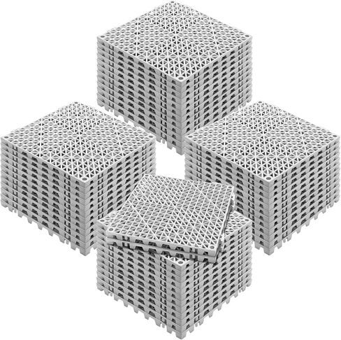 Happybuy البلاط المتشابك 50 جهاز كمبيوتر شخصى رمادي، الصرف 12x12x0.6 بوصة، بلاط الأرضيات في الهواء الطلق، البلاط المتشابك في الهواء الطلق، أرضيات سطح السفينة لحمام السباحة وحمام الفناء المرآب in Saudi Arabia