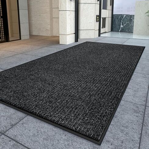 Kuyal Front Door Mat, 2'x3' Indoor Outdoor Entrance Mats, Commercial Floor Inside Outside Entrance, Heavy Duty Durable Welcome Mat, Rubber Backing Non Slip Outdoor Mats for Entryway,Dark Gray in Kuwait