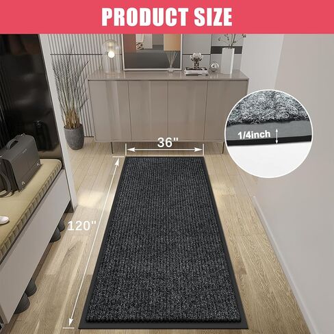 Kuyal Front Door Mat, 2'x3' Indoor Outdoor Entrance Mats, Commercial Floor Inside Outside Entrance, Heavy Duty Durable Welcome Mat, Rubber Backing Non Slip Outdoor Mats for Entryway,Dark Gray in Kuwait
