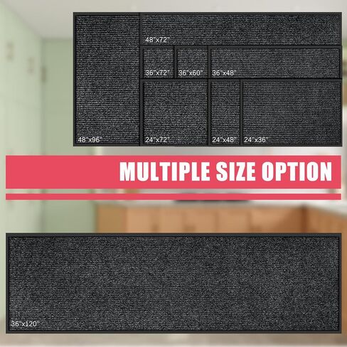 Kuyal Front Door Mat, 2'x3' Indoor Outdoor Entrance Mats, Commercial Floor Inside Outside Entrance, Heavy Duty Durable Welcome Mat, Rubber Backing Non Slip Outdoor Mats for Entryway,Dark Gray in Kuwait