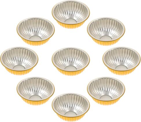 Toyvian 20pcs 345ml round Gold Aluminum Foil Takeaway Bowls with Pp Lids, Thickened Wrinkle-free Food Storage Containers for Restaurant Catering and Food in Saudi Arabia