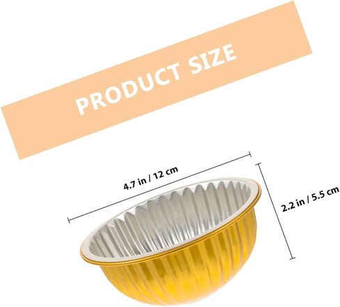 Toyvian 20pcs 345ml round Gold Aluminum Foil Takeaway Bowls with Pp Lids, Thickened Wrinkle-free Food Storage Containers for Restaurant Catering and Food in Saudi Arabia