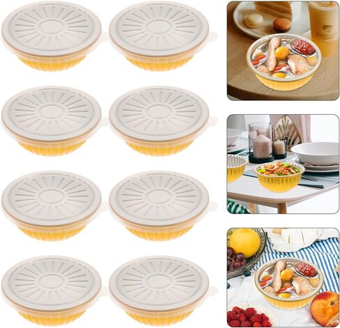 Toyvian 20pcs 345ml round Gold Aluminum Foil Takeaway Bowls with Pp Lids, Thickened Wrinkle-free Food Storage Containers for Restaurant Catering and Food in Saudi Arabia