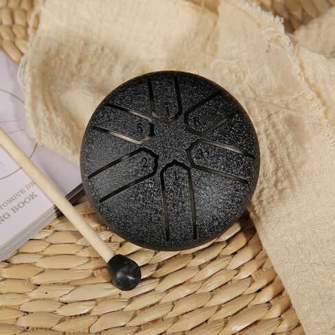 Mini Steel Tongue Drum 6 Note Percussion Instrument with Mallet, Portable Hand Pan Drum for Relaxation & Casual Play in Saudi Arabia