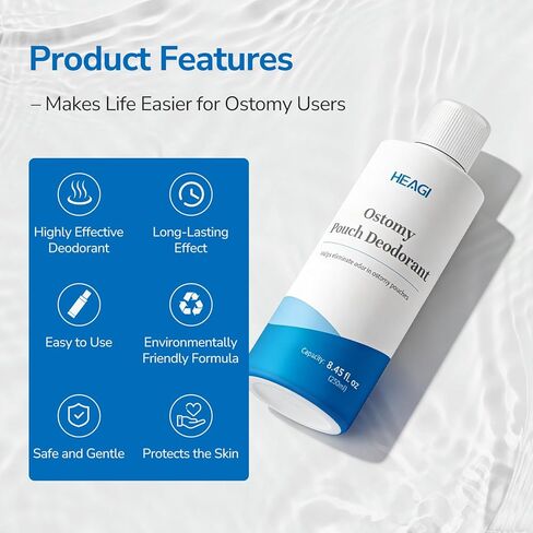 قطرات مزيل الرائحة لأكياس فغر القولون، قطرات الفغرة، مستلزمات الفغرة، معادل الرائحة، غير معطر، زجاجة 8.5 أونصة in Kuwait