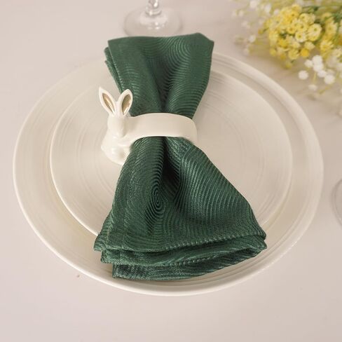 مجموعة حلقات مناديل أرنب عيد الفصح المصنوعة من البورسلين مكونة من 6 قطع، حاملات حلقات مناديل أرنب، حلقات منديل سيراميك أرنب أبيض لعيد الفصح، وحفلات الربيع، والولائم، والعشاء، وديكور طاولة الزفاف in Kuwait