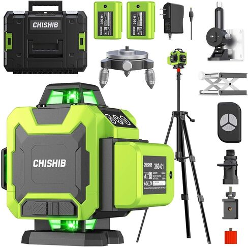Laser Level 4D Self-Leveling Cross Line Laser Level, Rotary Base and Accessories for Construction, Home Improvement and Picture Hanging,（Laser power＜1mw） in Saudi Arabia
