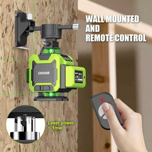 Laser Level 4D Self-Leveling Cross Line Laser Level, Rotary Base and Accessories for Construction, Home Improvement and Picture Hanging,（Laser power＜1mw） in Saudi Arabia