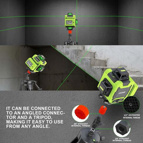 Laser Level 4D Self-Leveling Cross Line Laser Level, Rotary Base and Accessories for Construction, Home Improvement and Picture Hanging,（Laser power＜1mw） in Saudi Arabia