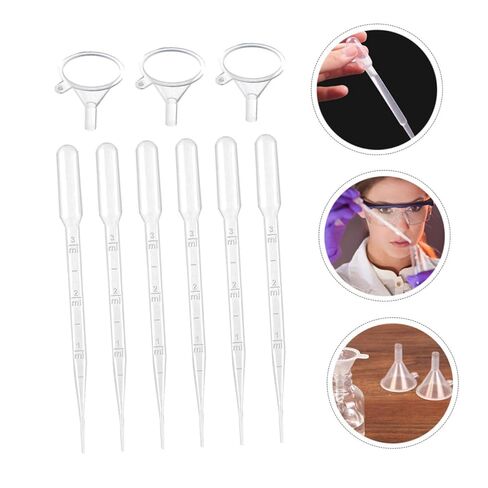 205 قطعة من الماصات البلاستيكية المتدرجة سعة 3 مل للاستعمال مرة واحدة مع 5 أقماع صغيرة، وقطارات نقل 150 مم للمختبر، والزيوت العطرية، والكيمياء، والتعامل مع السوائل in Kuwait