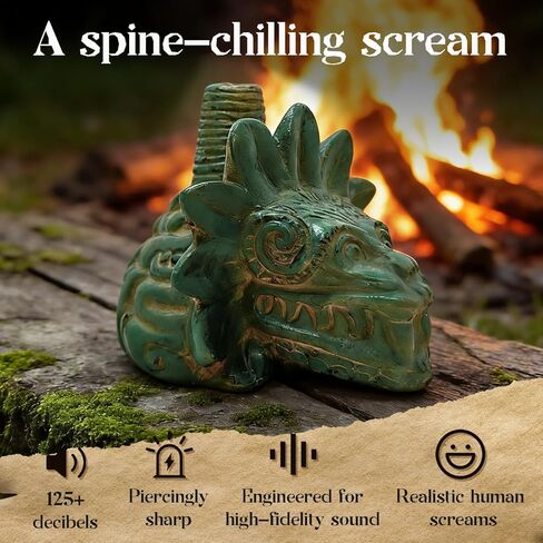 Aztec Death Whistle Loudest 125+ Decibels, Authentic Human Screaming Sound for Scares, Easy Blow Mayan War Whistle for Collectors, Pranks & Rituals in Kuwait