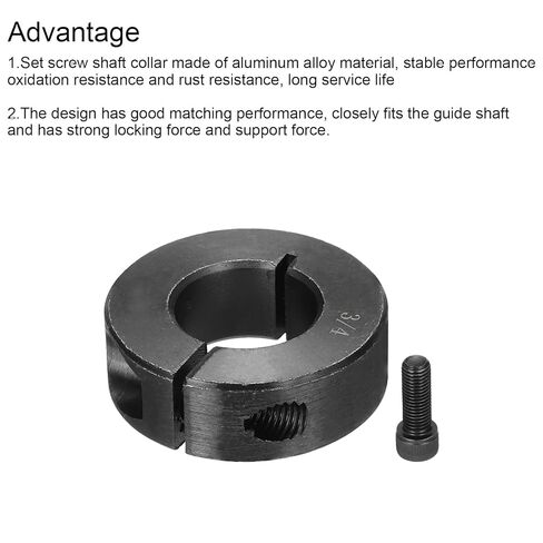 MECCANIXITY Shaft Collar 3/4" Bore Single Split Carbon Steel Clamping Collar Shaft Collars with Set Screw Black in Saudi Arabia