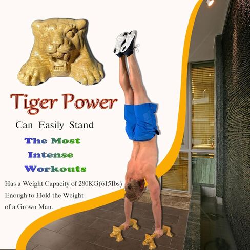 Tiger Power,Wood Pushup Bars Non-Slip Base Exercise Home. in Kuwait