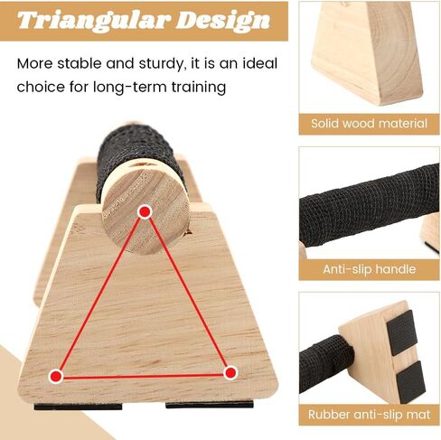 2 PCS Push Up Bars Stands, Wooden Calisthenics Equipment for Handstand Training, Wood Push up Bars Non-Slip Base Exercise Parallettes Bars, Handstand Push-Up Handles in Kuwait