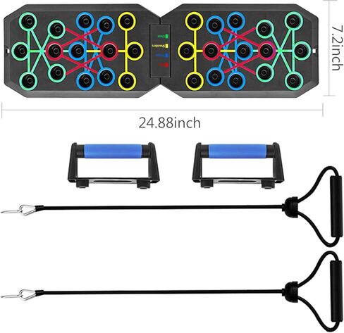 لوح تمرين رفع اللياقة البدنية، لوح تمرين متعدد الوظائف قابل للطي من BESUNTEK مع سلك مرن لتمارين الجسم بالكامل، لوح دفع محمول للأرضية in Kuwait