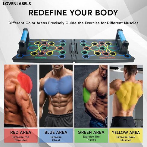 Foldable Push-up Board | Workout Equipment for Strength Training & Bodyweight Exercises | Fitness Equipment for Men & Women | Portable Exercise Equipment for Home Gym & Calisthenics in Saudi Arabia