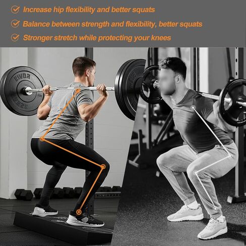 لوح مائل 3 قطع مقاس 30.48 سم من نقالة الساق إسفين القرفصاء لمعدات العلاج الطبيعي، التهاب اللفافة الأخمصية، الكعب، تمدد القدم، جبيرة الساق، وتد تمدد الساق لتحسين الجزء السفلي من الساق in Kuwait