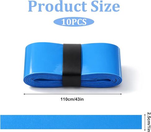 10 Pack Tennis Wrap Grip Tape, Precut Tennis Racket Grips, Anti-Slip Racket Handle Overgrip Tapes for Badminton Pickleball Squash Rackets, Sweat-Absorbing Comfortable in Saudi Arabia