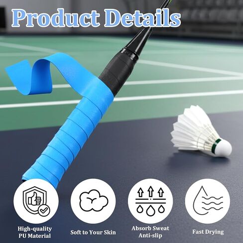 10 Pack Tennis Wrap Grip Tape, Precut Tennis Racket Grips, Anti-Slip Racket Handle Overgrip Tapes for Badminton Pickleball Squash Rackets, Sweat-Absorbing Comfortable in Saudi Arabia