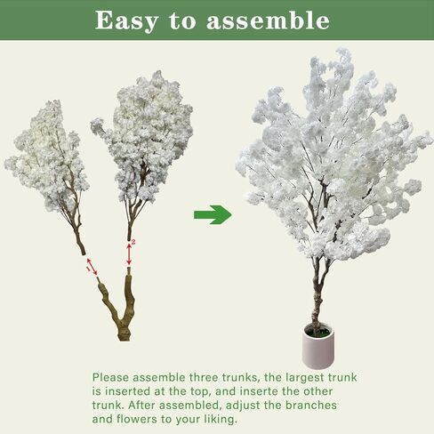 Cherry Blossom Tree 7ft, Pink Artificial Cherry Tree Fake Pink Tree for Wedding Party Home Living Room Decor in Saudi Arabia