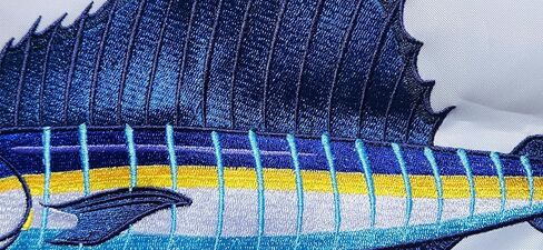 Embroidered Sailfish Catch Flag, Marine Fishing Pennant, 100% 300D Nylon, White, 12x18 Inch, with Canvas Header and Rust-Resistant Grommets in Saudi Arabia