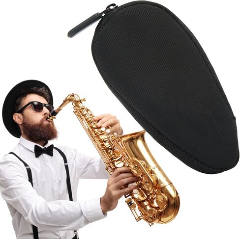 Saxophone Mouthpiece Pouch, Clarinet Trombone Mouthpiece Storage Bag Trumpet Mouthpiece Case Black in Saudi Arabia
