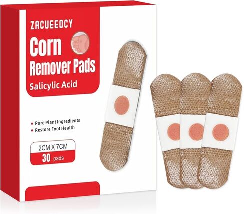 Wart Corn Remover Pads for Feet: 30 Pack 40% Salicylic Acid Extra Strength Treatment - Fast Effective Wart Corn Remover Bandages for Kids Adults Seniors Teens Athletes Runners Hikers Workers Men Women in Saudi Arabia