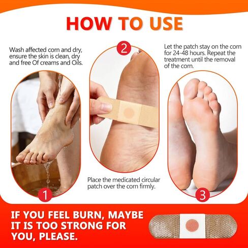 Wart Corn Remover Pads for Feet: 30 Pack 40% Salicylic Acid Extra Strength Treatment - Fast Effective Wart Corn Remover Bandages for Kids Adults Seniors Teens Athletes Runners Hikers Workers Men Women in Saudi Arabia