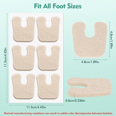 24 Pcs U-Shaped Felt Callus Pads with Storage Box – Soft Breathable Corn Cushions to Protect Calluses from Rubbing on Shoes – Upgraded Thicker Horseshoe Pads for Foot Pain Relief & Blister Prevention in Kuwait