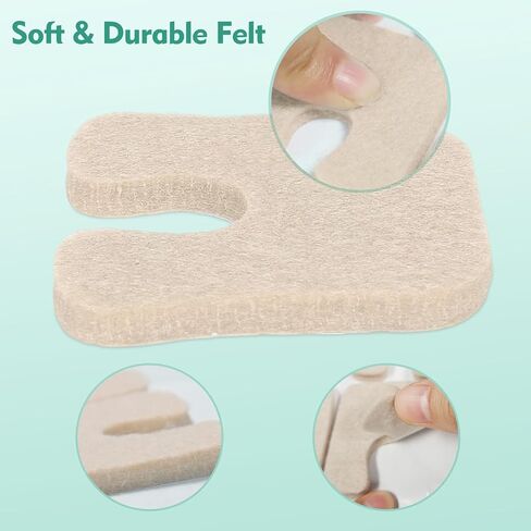 24 Pcs U-Shaped Felt Callus Pads with Storage Box – Soft Breathable Corn Cushions to Protect Calluses from Rubbing on Shoes – Upgraded Thicker Horseshoe Pads for Foot Pain Relief & Blister Prevention in Kuwait