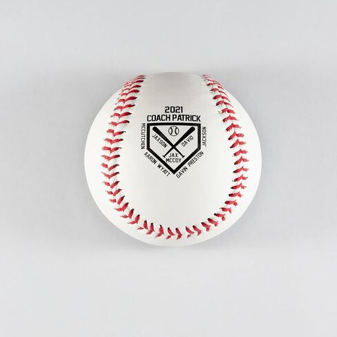 كرة بيسبول مخصصة من Buffalo Bottle Craft - أفضل هدية للمدرب، مقاس رسمي، جلد، 7.5 بوصة، مجموعة واحدة، قطعة واحدة، قطعة واحدة in Kuwait