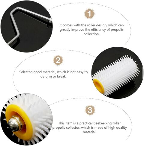 Professional Propolis Collector Hand Tool with Roller Structure for Beekeeping Supplies, Curved Tip Propolis Collection Tool for Efficient Immune Support Extraction in Saudi Arabia