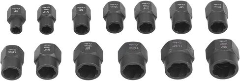 DAN&DRE 13 Piece Nut Extractor Set, Durable and Nut Remover with Storage Box/Cover for Removing Damaged Screws in Kuwait