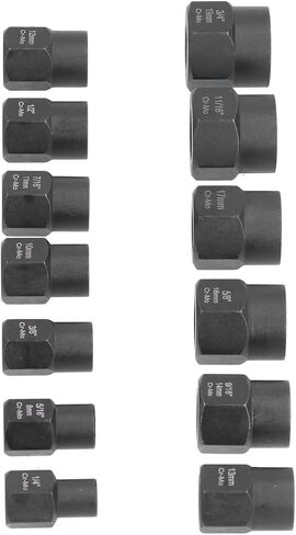 DAN&DRE 13 Piece Nut Extractor Set, Durable and Nut Remover with Storage Box/Cover for Removing Damaged Screws in Kuwait