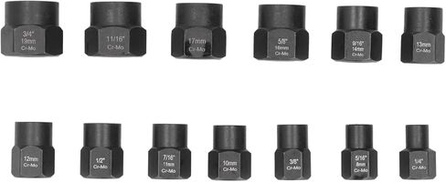 DAN&DRE 13 Piece Nut Extractor Set, Durable and Nut Remover with Storage Box/Cover for Removing Damaged Screws in Kuwait