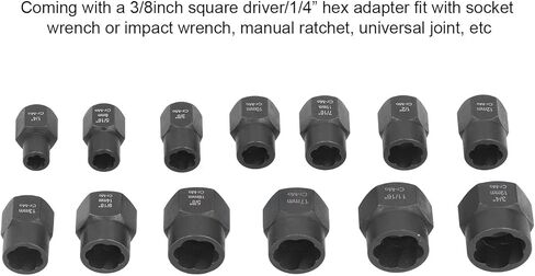 DAN&DRE 13 Piece Nut Extractor Set, Durable and Nut Remover with Storage Box/Cover for Removing Damaged Screws in Kuwait