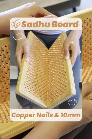 Sadhu Board - Copper nails, 10mm, Large Size, For beginners, Wooden boards for feet, for Yoga and Meditation, Bamboo in Saudi Arabia