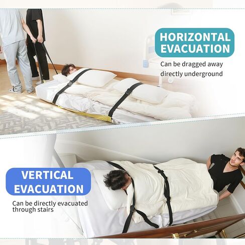 Emergency Evacuation Sheet for Hospital Bed – Fire Rescue Patient Transfer Sheet with Straps, Emergency Drag Mat for Elderly, Disabled & Nursing Home Safety,330 lbs Load Capacity in Saudi Arabia