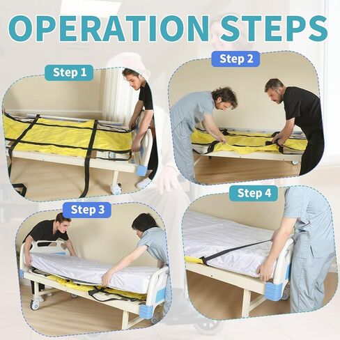Emergency Evacuation Sheet for Hospital Bed – Fire Rescue Patient Transfer Sheet with Straps, Emergency Drag Mat for Elderly, Disabled & Nursing Home Safety,330 lbs Load Capacity in Saudi Arabia