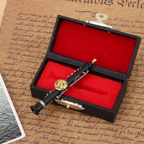 Miniature Oboe Brooch Pin, Oboe Shape Design Mini Pin Brooch Lapel Brooch Pins for Women Miniature Musical Instrument Brooch with Storage Box for Clothing Decoration and Gifts in Saudi Arabia