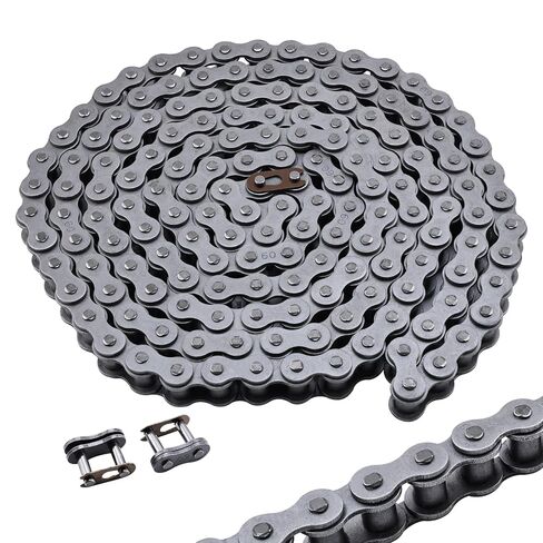 #60 Roller Chain, 10 Feet Carbon Steel Chain with 2 Free Connecting Links in Kuwait