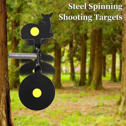 4-Pack Spinner Shooting Target, Auto Reset Steel BB Gun Target, Fun Animal Silhouette, Portable Easy Setup Durable for .177 .20 Caliber Airguns Pellet Gun - Outdoor Shooting Practice for Backyard in Kuwait